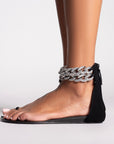 CRYSTAL CHAIN FLAT SANDAL