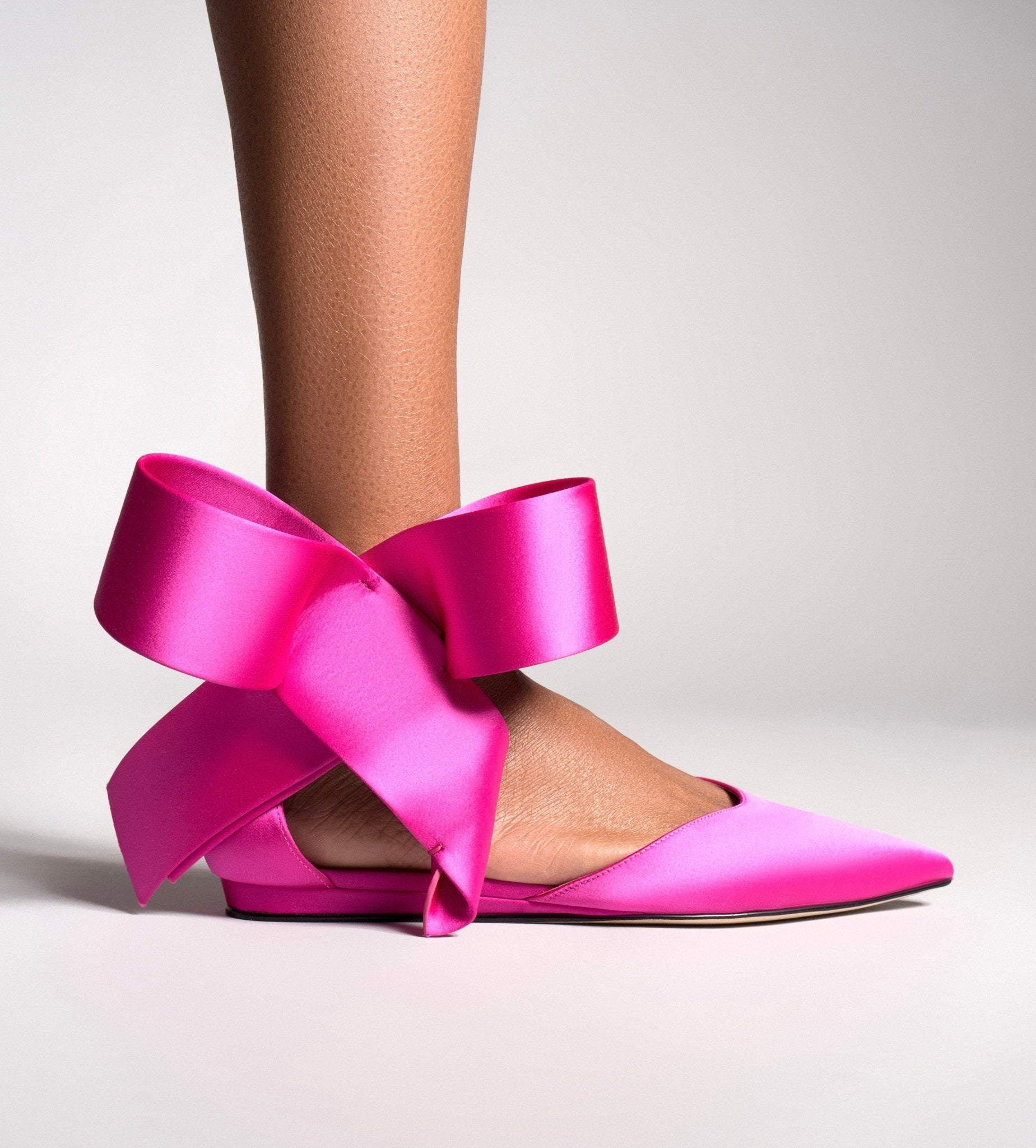 Pink Ribbon Flat Sandals BOW FLAT – AMINAH ABDUL JILLIL