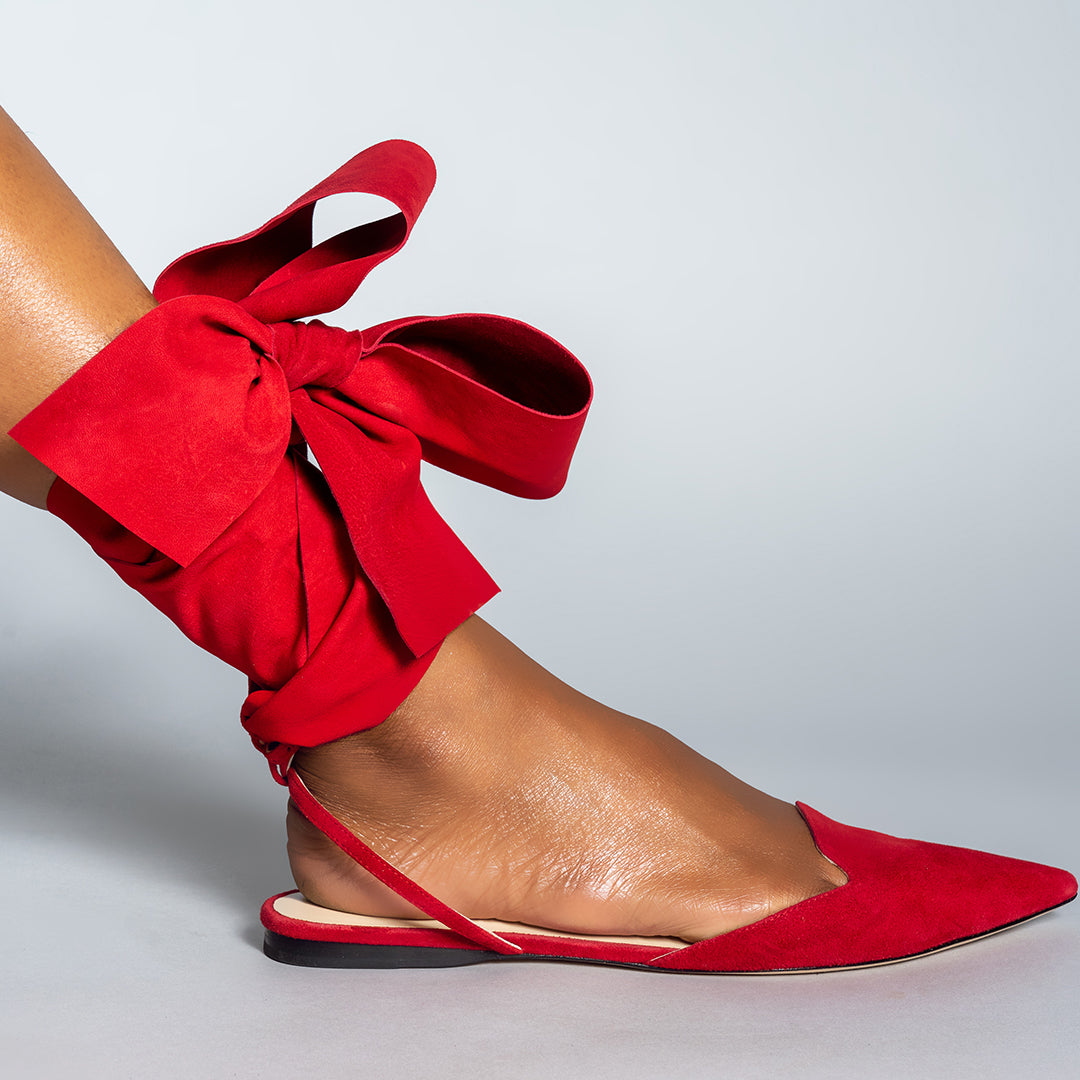 Red tie hot sale up flats