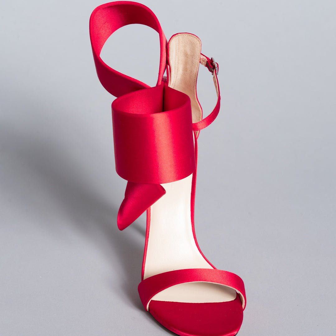 RED SATIN OPEN TOE