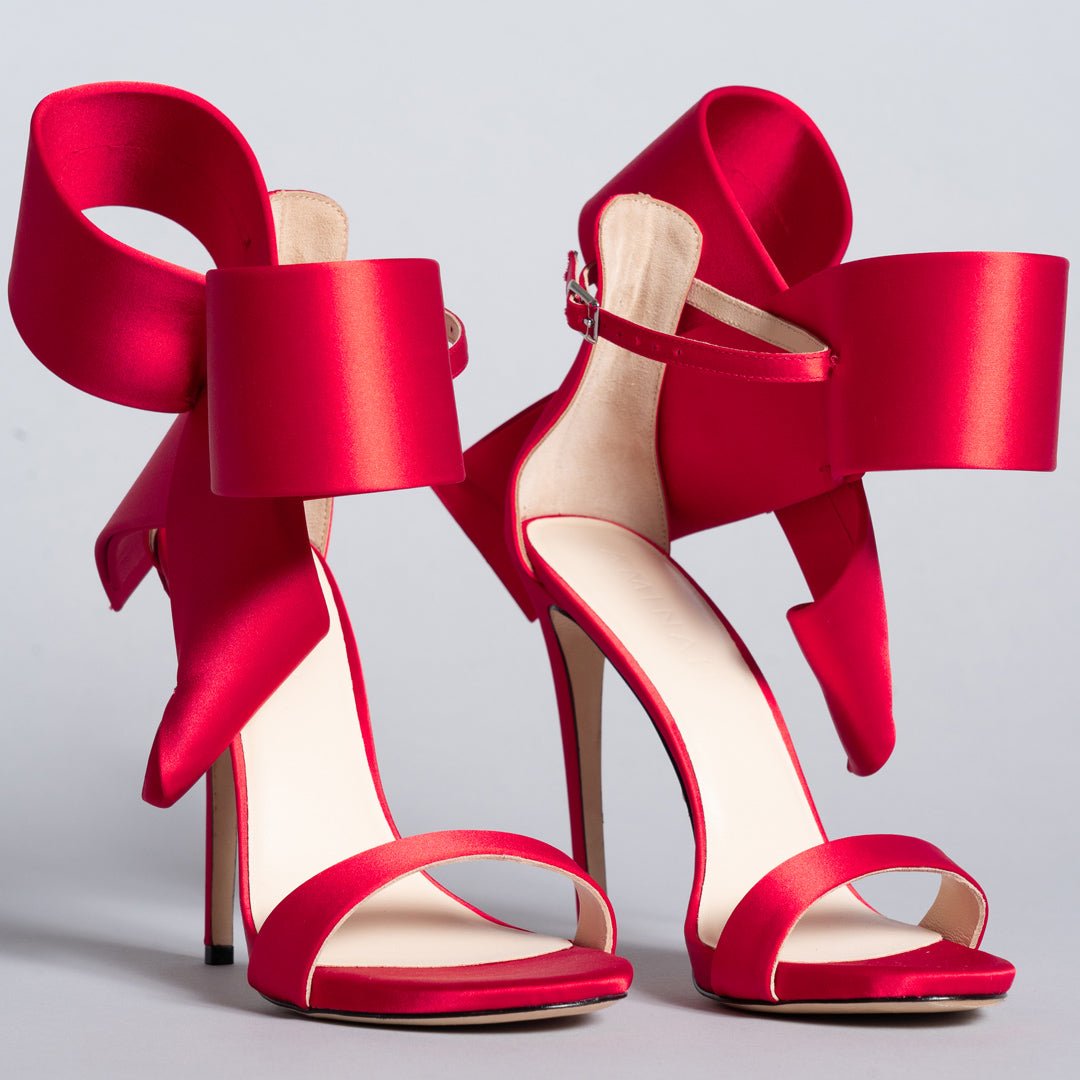 RED SATIN OPEN TOE