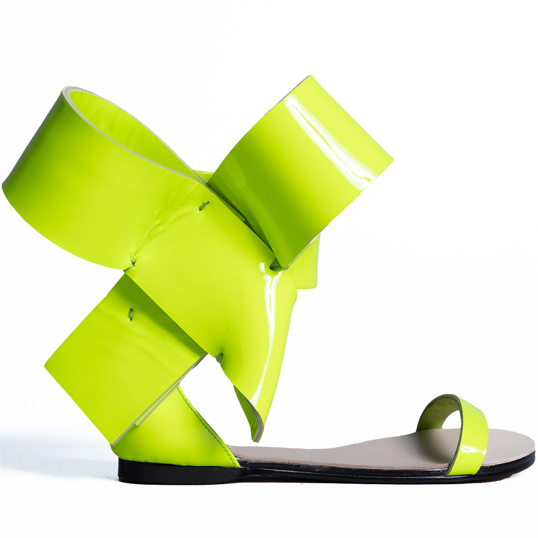 KIDS BOW SANDAL NEON