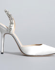 SOLEIL SLINGBACK WHITE SATIN KITTEN