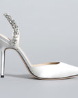 SOLEIL SLINGBACK WHITE SATIN KITTEN