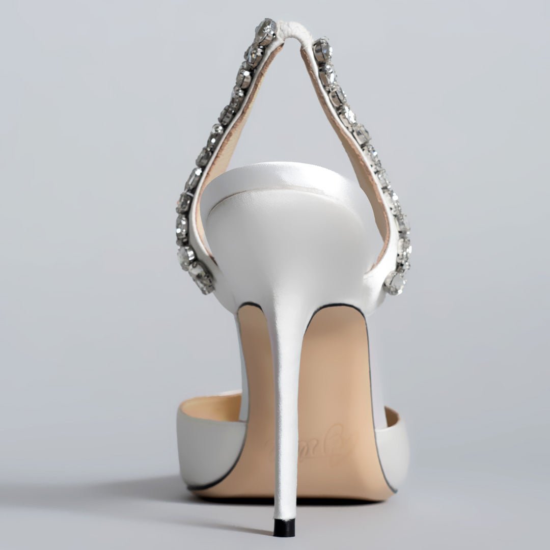 SOLEIL SLINGBACK WHITE SATIN KITTEN