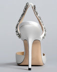 SOLEIL SLINGBACK WHITE SATIN KITTEN