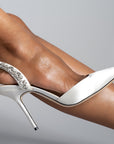 SOLEIL SLINGBACK WHITE SATIN KITTEN