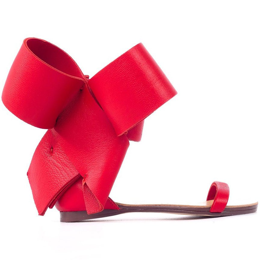 KIDS BOW SANDAL RED