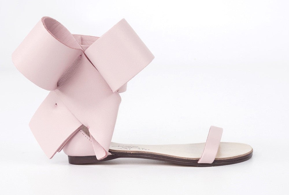 KIDS BOW SANDAL BLUSH NUDE