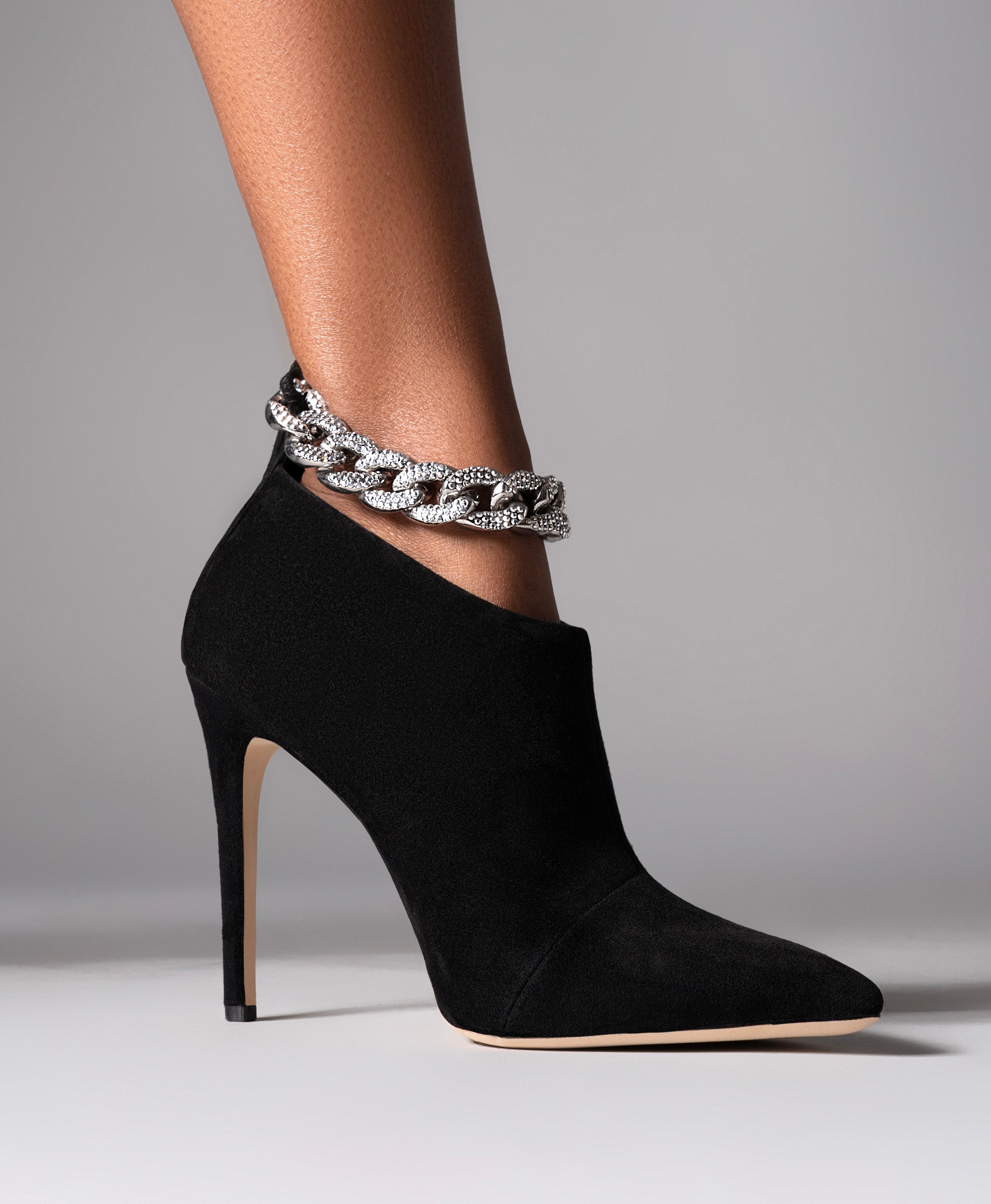 CRYSTAL CHAIN BOOT SUEDE