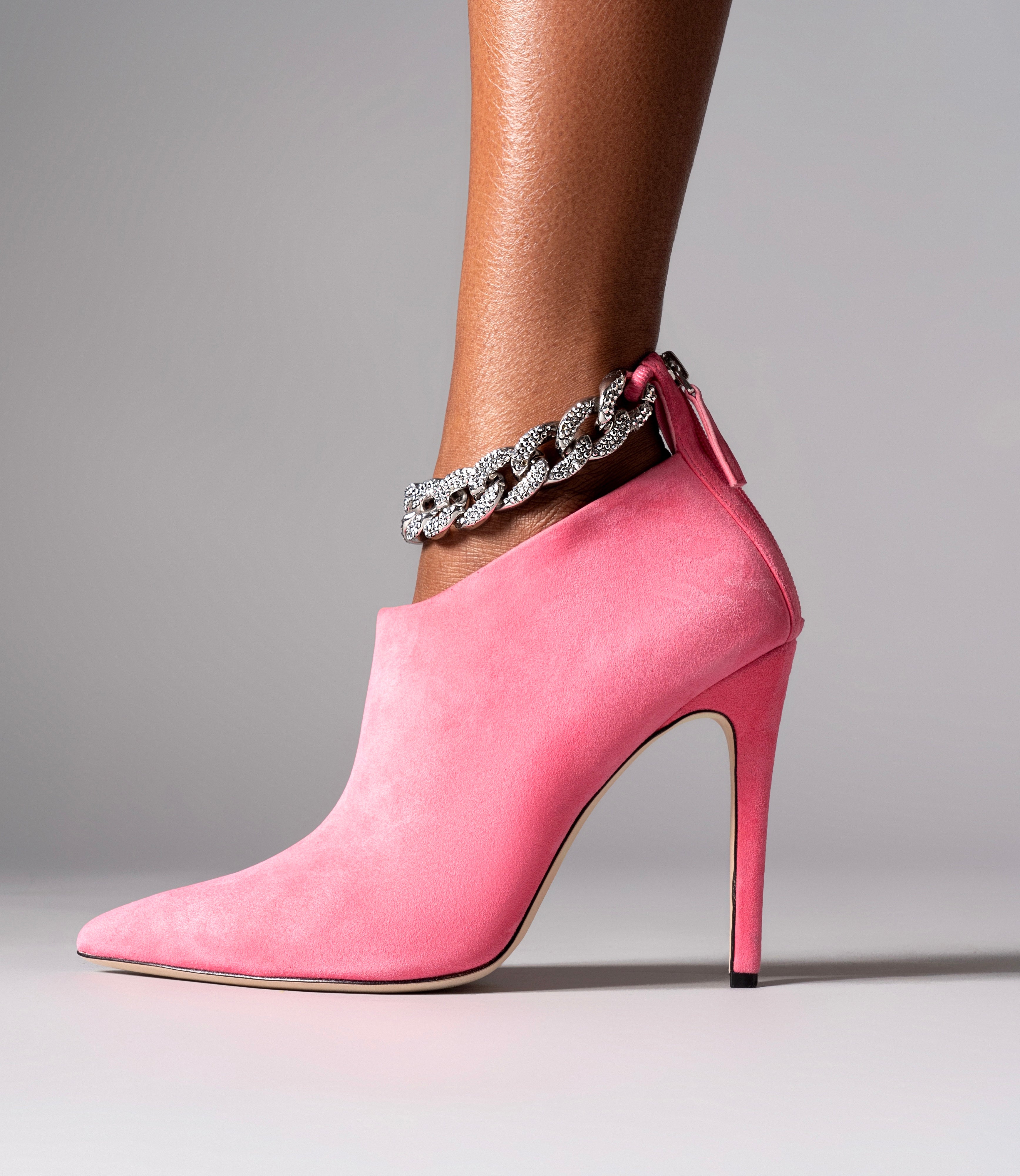 CRYSTAL CHAIN BOOT PINK