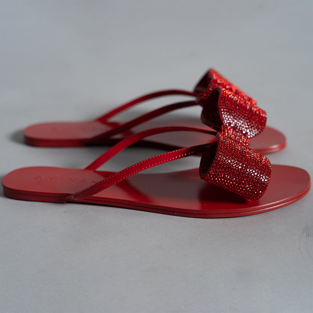 CRYSTAL FLIP FLOP RED