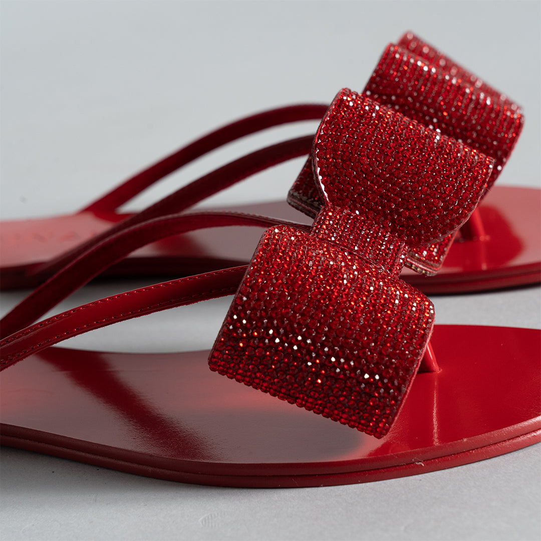 CRYSTAL FLIP FLOP RED