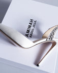 SOLEIL SLINGBACK WHITE SATIN