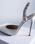 SOLEIL SLINGBACK WHITE SATIN