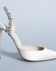 SOLEIL SLINGBACK WHITE SATIN