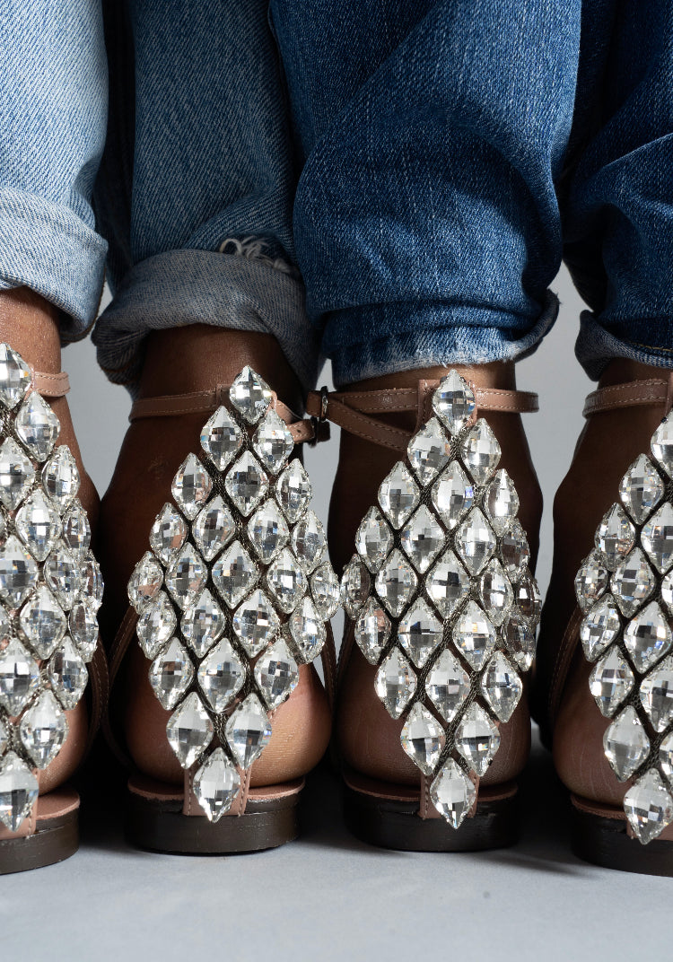 Diamond studded hot sale sandals