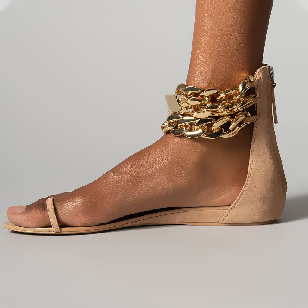 GOLD CHAIN FLAT SANDAL AMINAH ABDUL JILLIL