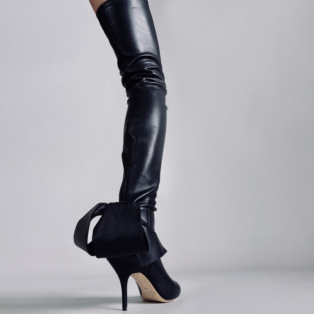 THIGH HIGH STRETCH BOOT 3&quot; HEEL