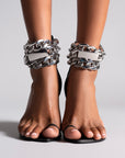 SILVER CHAIN FLAT SANDAL