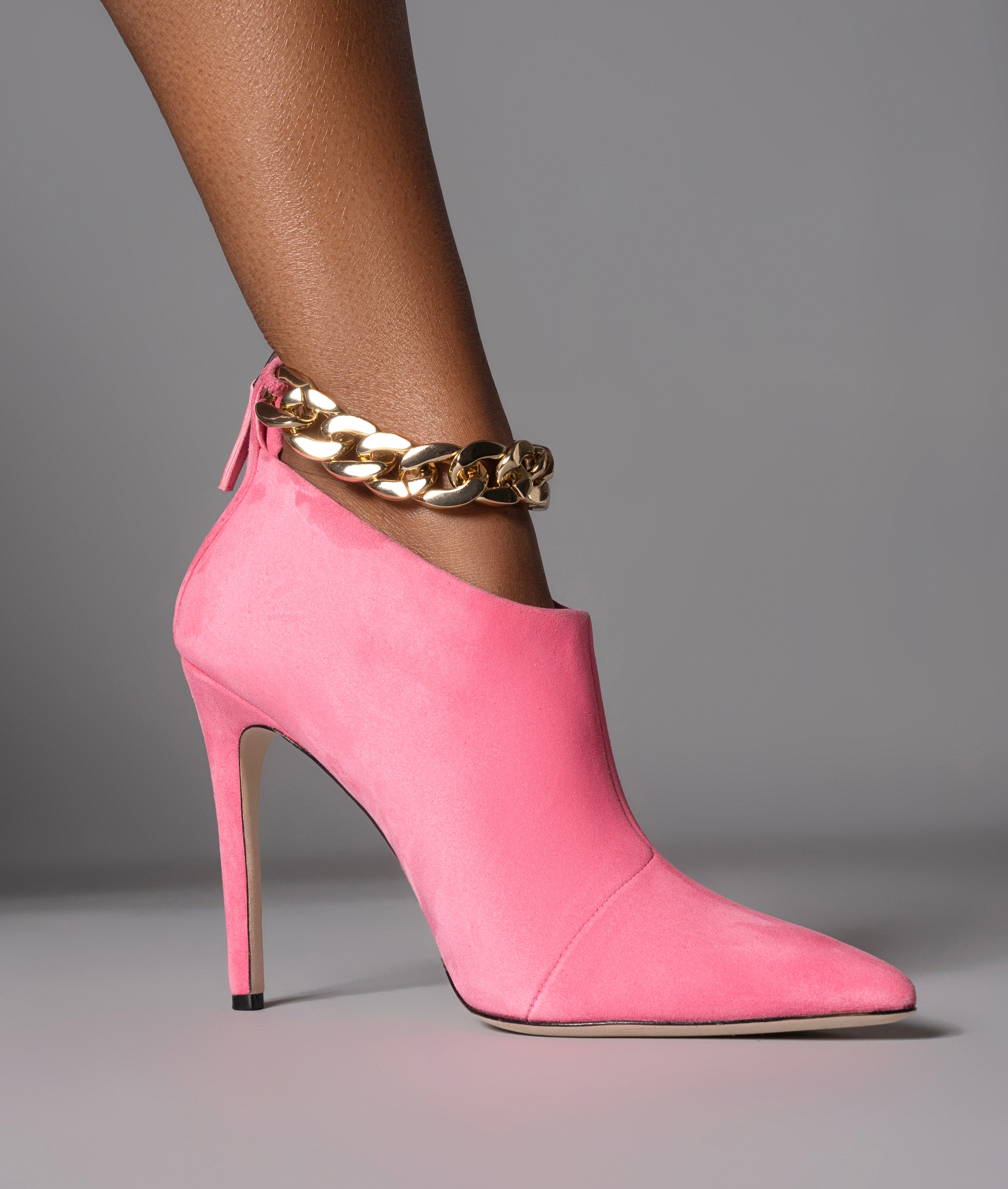 GOLD CHAIN BOOT PINK